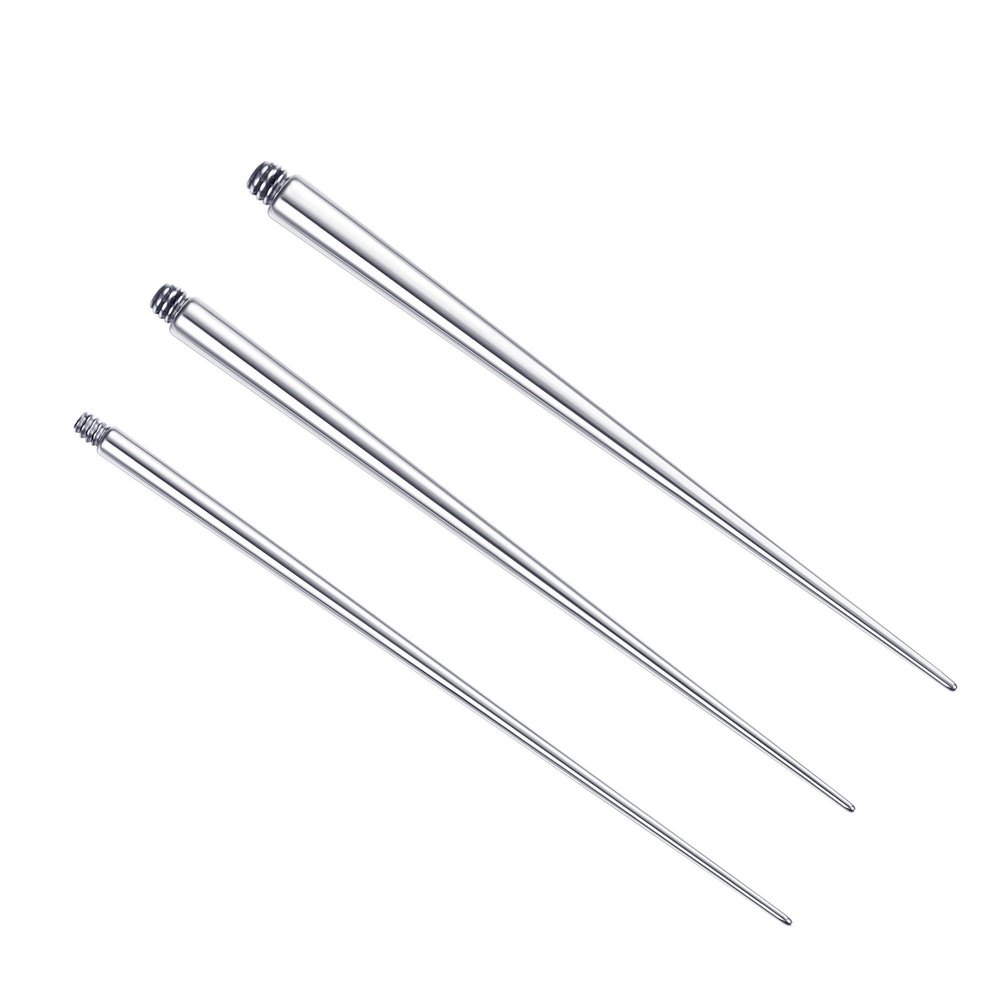 Besteel 3 Pcs Body Taper Piercing Kit Surgical Steel Piercing Insertion Pins Assistant Tools for Changing Jewelry Stretching Ear Nose Lip Belly Nipple Septum Eyebrow Tongue Tragus External Thread Bar