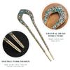 Hairstyle Accessory U Shaped Hair Pin Crystal Hair Clip Double Prong Hairpin Chignon Hair Pin view 3