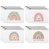 12 Pcs Teacher Gifts Makeup Bags Teacher Appreciation Travel Toiletry Canvas Cosmetic Pencil Survival Kit Bag for Women Zipper Pouch Bag Thank You Gifts Bulk (Rainbow Heart) view 1