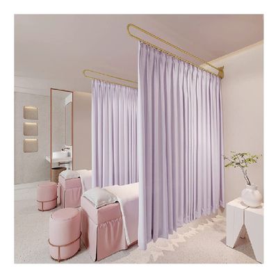 Minimalist Beauty Salon Partition Curtain , Health Museum Screen Beauty Salon Beauty Bed Blocking Curtain U-shaped Long Support Rod Thickened Velvet Window Screen For Medical, SPA, Clinic ( Color : Pu