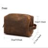 FLO-MOTOR Premium Buffalo Genuine Leather Unisex Dopp Kit Organizer Travel Toiletry Bag Simple Design (A Brown) view 2
