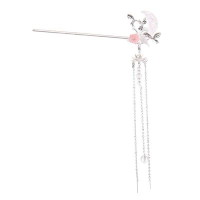 Beaupretty 1pc Moon Design Tassel Chain Headdress Hair Stick Elegant Vintage Hairpin for Updo and Bun Hairstyles Decorative Accessory for Women and Girls