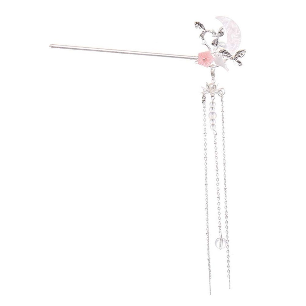 Beaupretty 1pc Moon Design Tassel Chain Headdress Hair Stick Elegant Vintage Hairpin for Updo and Bun Hairstyles Decorative Accessory for Women and Girls