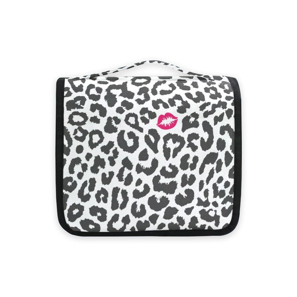 senya Hanging Travel Toiletry Bag Leopard Kiss Kit Makeup Case Cosmetics Organizer for Men Women