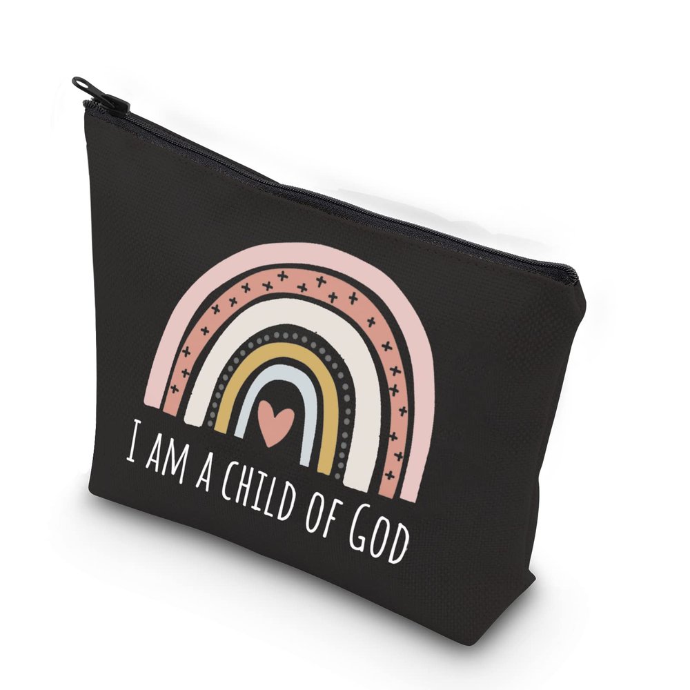 WCGXKO Religious Gifts for Goddaughter and Godchild - I am a Child of God First Communion & Baptism Gifts (Black)