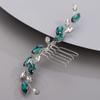 Chargances Bridal Rhinestone Hair Comb Wedding Green Crystal Hair Vine Comb Vintage Handmade Hair Accessories for Bridesmaid Prom Flower Girls (Malachite green) view 1