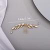 Chargances Bridal Rhinestone Hair Comb Wedding Crystal Hair Vine Comb Vintage Handmade Hair Accessories for Bridesmaid Prom Flower Girls (Champagne) view 4