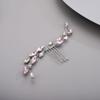 Chargances Bridal Rhinestone Hair Comb Wedding Pink Crystal Hair Vine Comb Vintage Handmade Hair Accessories for Bridesmaid Prom Flower Girls (Pink) view 4