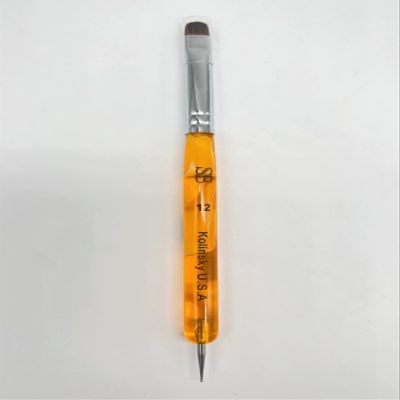 Spontaneous Beauty Premium Kolinsky French Brush (Size 12 with Dotting Tool, Acrylic Handle)