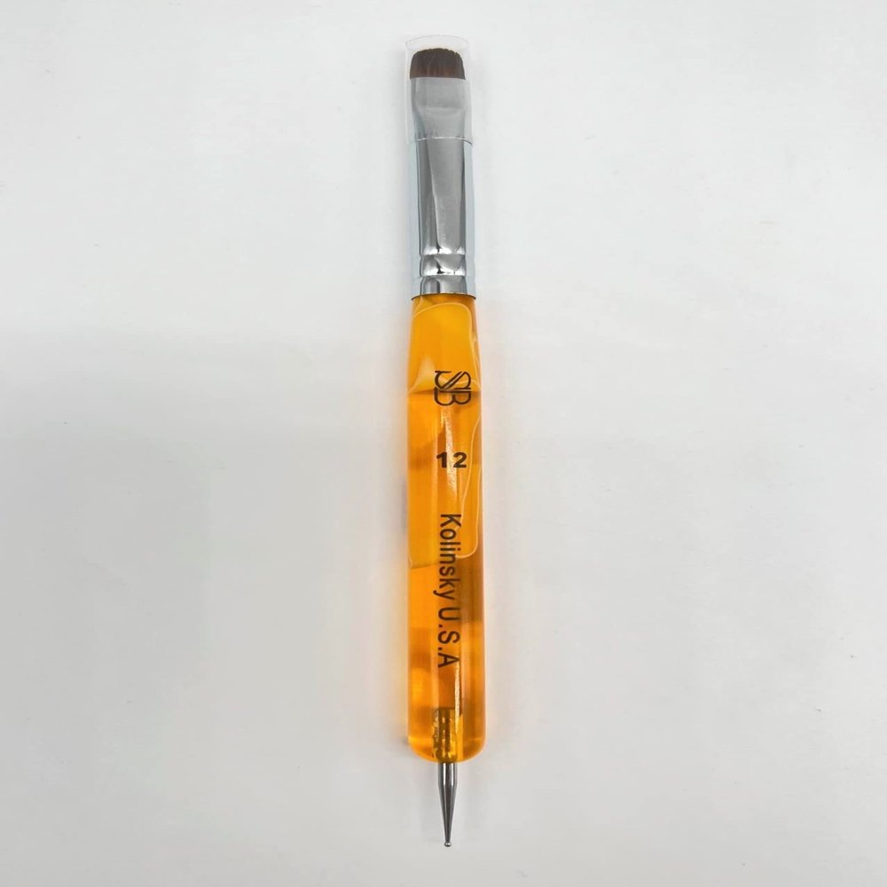 Spontaneous Beauty Premium Kolinsky French Brush (Size 12 with Dotting Tool, Acrylic Handle)