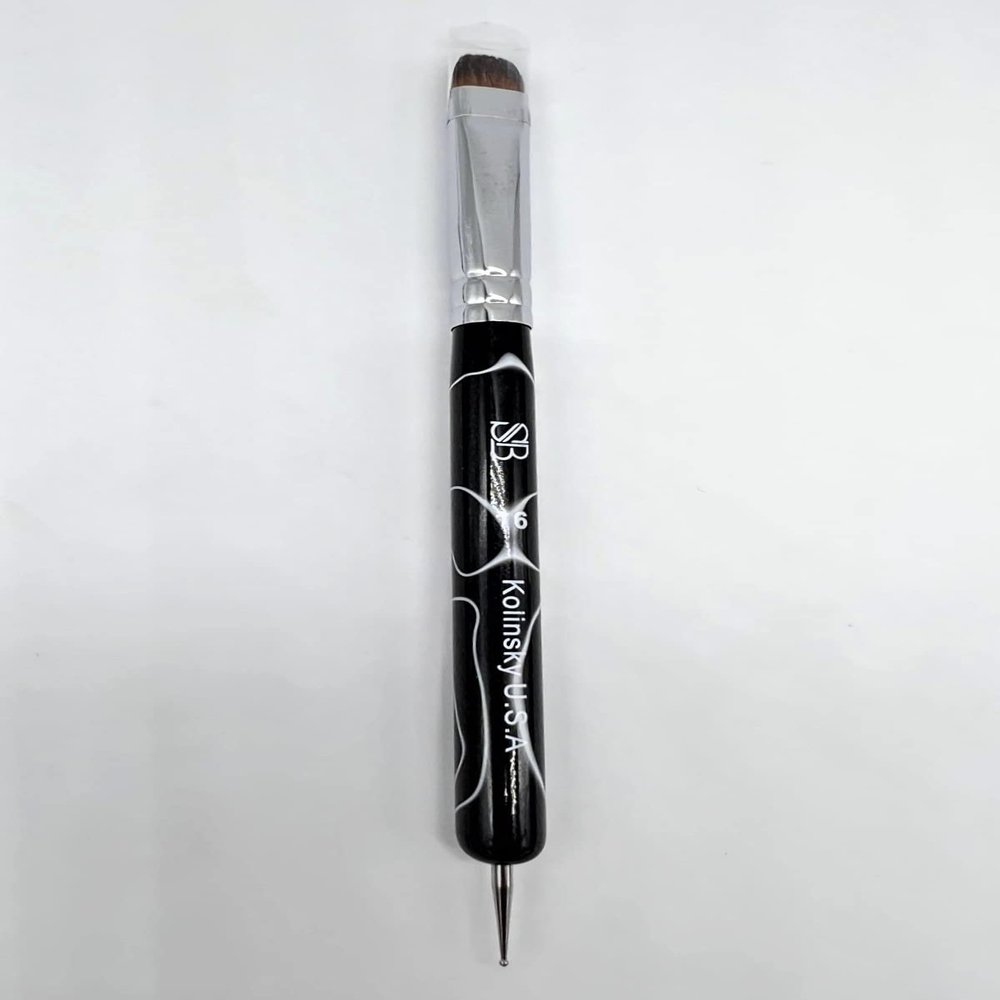Spontaneous Beauty Premium Kolinsky French Brush (Size 16 with Dotting Tool, Acrylic Handle)