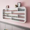 QQXX Wall Mounted Nail Polish Display Rack, Hanging Large Capacity Storage Display Shelf, Essential Oil Perfume Storage Rack,Salon Beauty/Nail Shop Organizer Perfume Holder(1.2M(47.2"), White) view 1