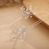Teyglen 2pcs Crystal Bride Wedding Hair Pins Silver Rhinestones Beads Hair Pins Set Bridal Hair Accessories Gold Black Purple Blue Rhinestones Hair Pieces for Women Girls (Silver) view 3