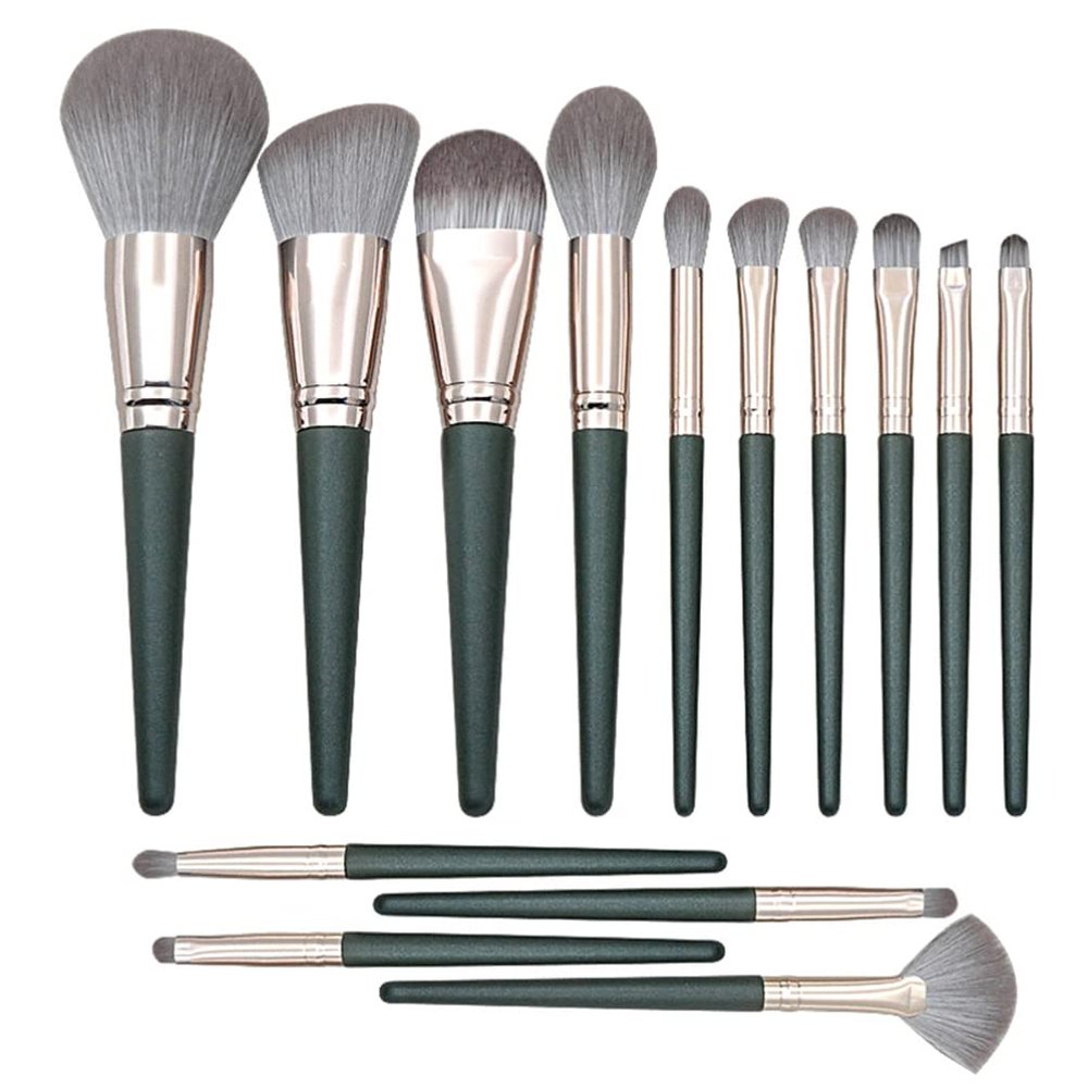 MAGICLULU Professional Makeup Brush Set 14pcs Wooden Handle Brush Kit Complete Set for Blush Foundation Eye Powder and More for Daily Professional Use