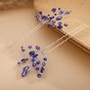 Teyglen 2pcs Crystal Bride Wedding Hair Pins Blue Rhinestones Beads Hair Pins Set Bridal Hair Accessories Gold Silver Purple Red Rhinestones Hair Pieces for Women Girls (Blue) view 3