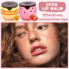 2PCS Bee Lip Balm Honey Pot,Honey Lip Balm With Honey Spoon,Honey Lip Mask Moisturizing Hydrating Prevents Dry and Chapped Lips,Lip Exfoliating Bee Lip BalmHoney+Strawberry view 2
