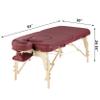 Master Massage 30'' Eva Portable Pregnancy Massage Table for Female Clients and Obese Individuals, Spa Salon Facial Bed for Pregnant Women- Multi Functional (Burgundy with Light) view 2