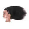 Armmu Mannequin Head with 100% Real Hair, 14" Cosmetology Mannequin Manikin Training Practice Doll Head for Hairdresser Braiding Hair Styling Hairdressing and Clamp Holder- Black view 4