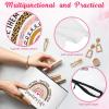 12 Pcs Teacher Gifts Makeup Bags Teacher Appreciation Travel Toiletry Canvas Cosmetic Pencil Survival Kit Bag for Women Zipper Pouch Bag Thank You Gifts Bulk (Rainbow and Pencil) view 4
