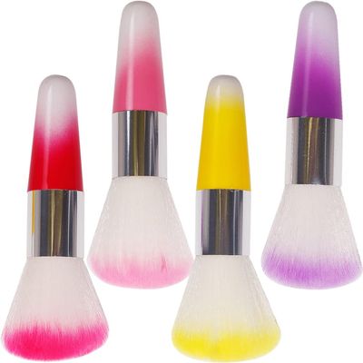 Beavorty 4pcs Nail Dust Brushes Cosmetic Makeup Brushes for Nail Art Cleaning Skin-friendly Design for Home and Travel Use