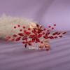 Teyglen Bridal Wedding Hair Combs Flower Red Rhinestones Crystal Side Hair Comb Gold Silver Leaf Crystal Bride Hair Accessories for Women Bride Girls (Red) view 1