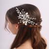 Teyglen Silver Flower Leaf Headpiece Crystal Bridal Wedding Hair Comb for Women Bride Girls (Silver, 15*7cm/5.9*2.75inch, Alloy+Rhinestones + Crystal+Imitation pearls, 1 Count) view 1
