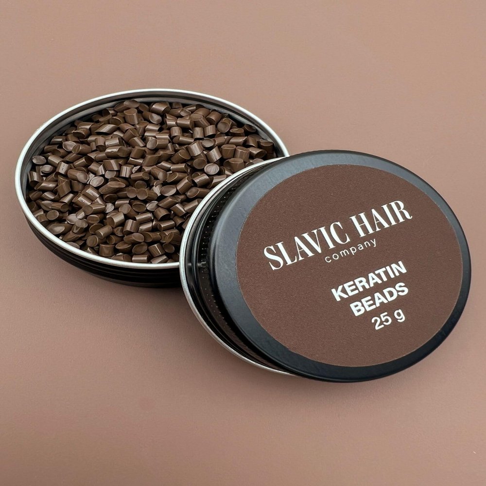 0.9 OZ Italian Keratin Glue for Hair Extensions Hot Fusion Flat/Nail/U/I Tip Beads Granules Pellet (Light Brown)