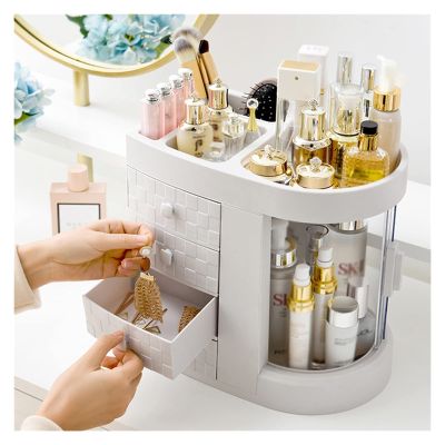 WIGSELBL Cosmetic Display Cases with 4 Drawers for Lipsticks,Jewelry,Nail Care,Skincare Storage Box Makeup Organizer for Vanity,Desk Organizer for Bathroom,Dresser Countertop (Color : White)