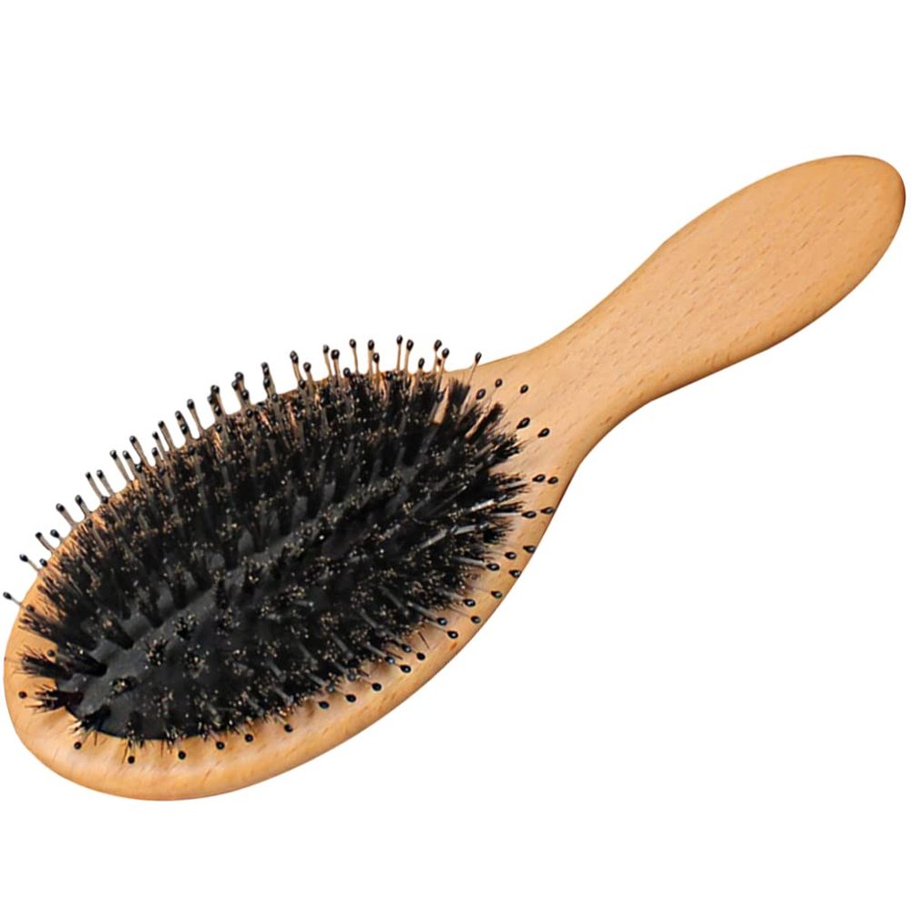 minkissy Boar Bristle Brush for Women Hair Styling Comb for Hair Types Gentle Detangling Portable and Lightweight Design for Salon and Personal Use