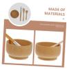 MAGICLULU 1 Set Facial Mask Mixing Bowl Skin Care Mask Bowl Wood Face Mask Mixing Bowl Set for Lady Women view 4