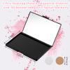 2 Pcs Makeup Plastic Magnetic Palette Magnetic Eyeshadow Empty Cream Blush Palette with Mirror and 30 Round Adhesive Metal Stickers for Eyeshadow Lipstick Blush Powder Foundation, Black view 2