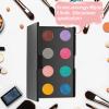 2 Pcs Makeup Plastic Magnetic Palette Magnetic Eyeshadow Empty Cream Blush Palette with Mirror and 30 Round Adhesive Metal Stickers for Eyeshadow Lipstick Blush Powder Foundation, Black view 3