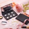 2 Pcs Makeup Plastic Magnetic Palette Magnetic Eyeshadow Empty Cream Blush Palette with Mirror and 30 Round Adhesive Metal Stickers for Eyeshadow Lipstick Blush Powder Foundation, Black view 4