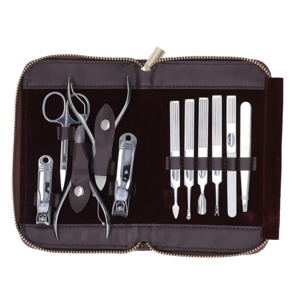 11Pcs Per Set Portable Stainless Steel Manicure Set with A Convenient Storage Bag for Finger Nail Toenail Ear