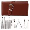 10 Pcs Manicure Set Nail Clippers Eyebrow Scissors Earpick Nipper Medium Nail Clippers, Nail File, Eyebrow Scissors, with Storage Bag view 1