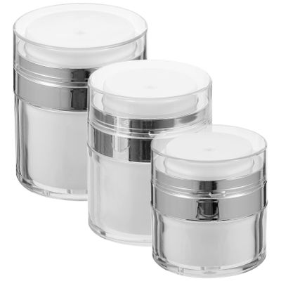 Kichvoe 3pcs Airless Pump Lotion Dispenser Bottles Vacuum Cream Containers for Travel Leak Press-type Cosmetic Jars for Lotions Creams and Essential Oils