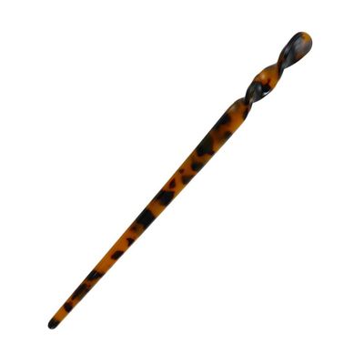 Hair Sticks Hairpins Disk Hair Leopard Printed Acetate Hair Accessories(dark coffee)
