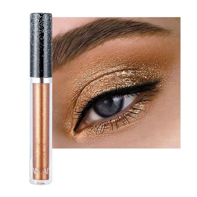 ONarisae Liquid Eyeshadow Shimmer Long Lasting Effect Shiny Pigment Eyeshadow Glow Glitter Makeup (Brown)