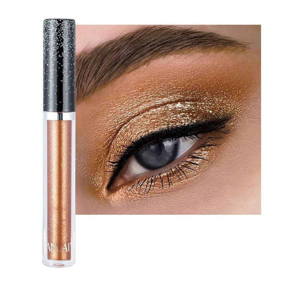 ONarisae Liquid Eyeshadow Shimmer Long Lasting Effect Shiny Pigment Eyeshadow Glow Glitter Makeup (Brown)