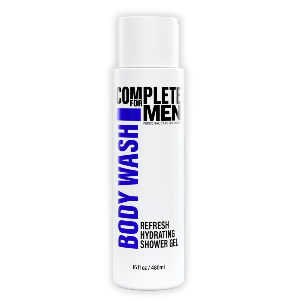 COMPLETE FOR MEN - Hydrating Shower Gel for Men: Sulfate-Free Mens Body Wash, Natural Shower Gel - Moisturizing Body Wash for All Skin Types, Soap & Body Cleansers, Bath Gel for Dry Skin
