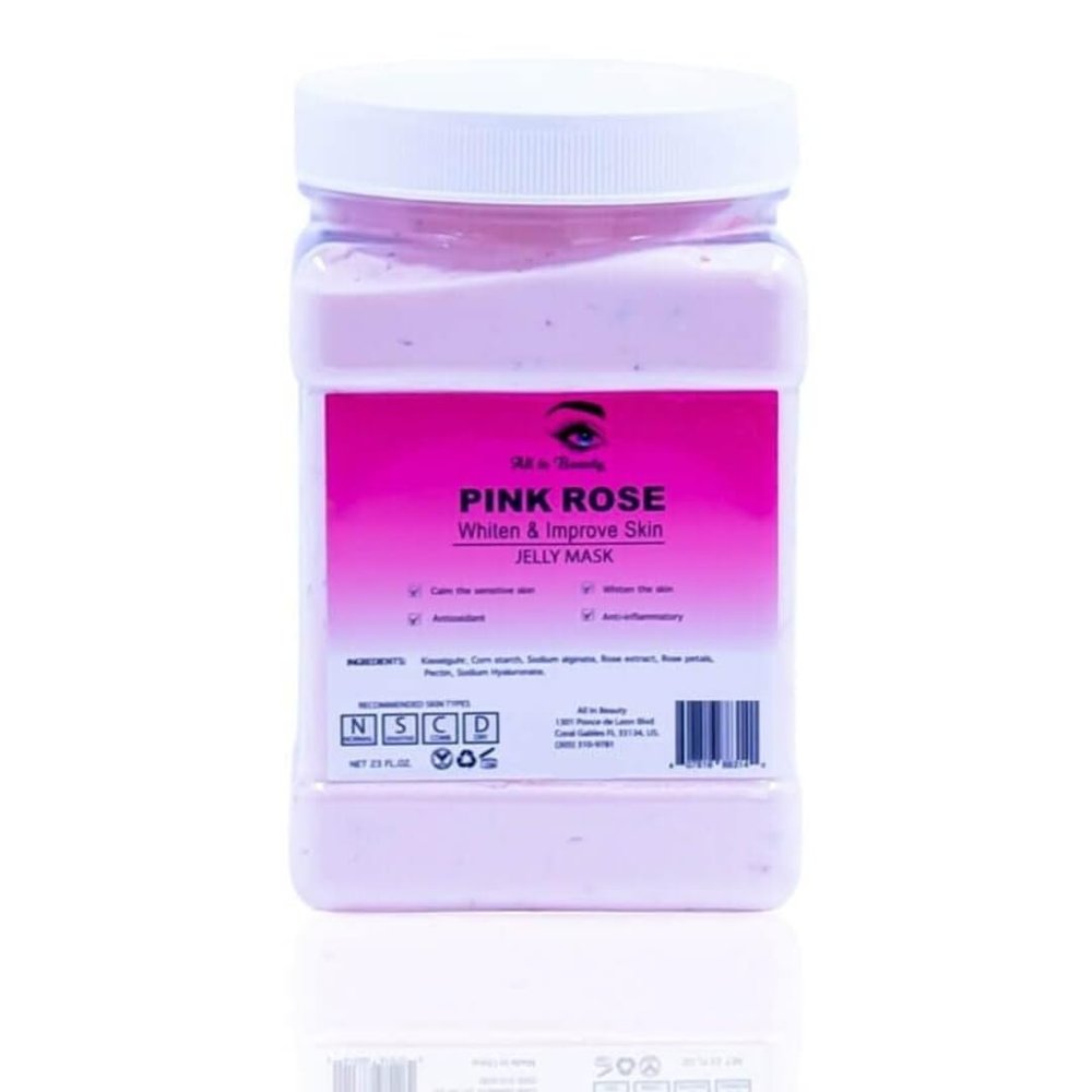 All in beauty Jelly Mask Powder for Facials Skin Care, Professional Peel off Facial Mask to remove skin blemishes, Moisturizing, Jelly Mask Facial Kit for Skin Care (Pink Rose).