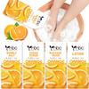 NBC 4 Step Home Pedicure Kit with Bath Salt, Foot Cream, Foot Scrubs Lotion for Exfoliate Feet 3 Set, orange