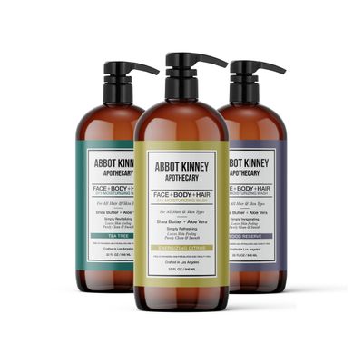 Men's 3-in-1 Wash, Moisturizing Shampoo, Conditioner, and Body Wash for Men, Suitable for All Skin and Hair Types, 32oz - Abbot Kinney Apothecary (Combo Pack, 3 Pack)