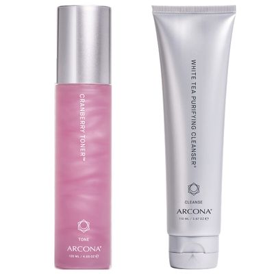 ARCONA Cranberry Toner White Tea Purifying Cleanser - Full Size Value Set