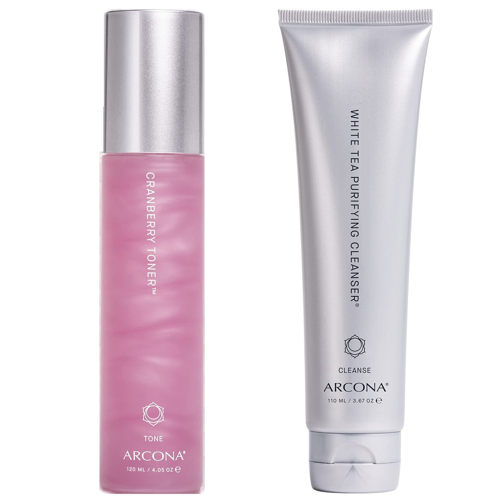 ARCONA Cranberry Toner White Tea Purifying Cleanser - Full Size Value Set