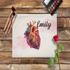 Custom Name Anatomical Heart Cosmetic Bag - Canvas Bag, Christmas Gift for Friends - 9 W x 6" H view 2