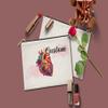 Custom Name Anatomical Heart Cosmetic Bag - Canvas Bag, Christmas Gift for Friends - 9 W x 6" H view 4