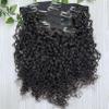 QIRUI 100% Human Hair Clip In Hair Extensions 100g/8pcs Brazilian Virgin Hair Extension Sassy Curly Natural Color For Woman(30inch, 2Set/Lot) view 1