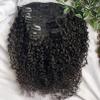 QIRUI 100% Human Hair Clip In Hair Extensions 100g/8pcs Brazilian Virgin Hair Extension Sassy Curly Natural Color For Woman(30inch, 2Set/Lot) view 2
