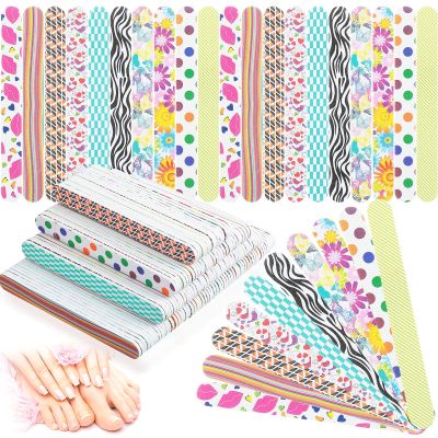 200 Pcs Nail File 150/150 Grit Double Sided Emery Boards Colorful Buffers for Acrylic Nails Polish Manicure Pedicure Tool for Women Girls Fingernail Toenails Buffering Shaping Smoothing